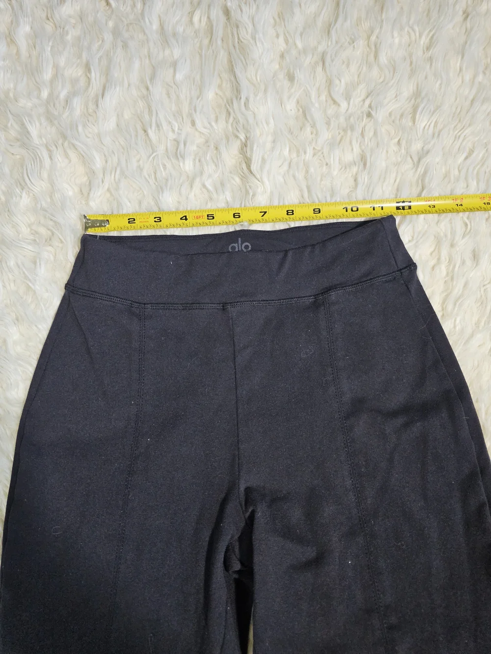 ALO Yoga Black Boot-Cut Split-Hem Pants